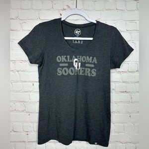 '47‎ women's short sleeve gray Oklahoma Sooners OU shirt, sz S